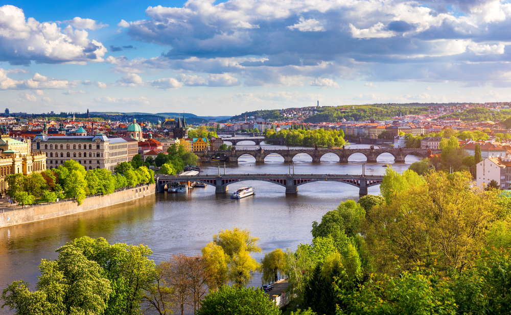 De rivier Moldau in Praag